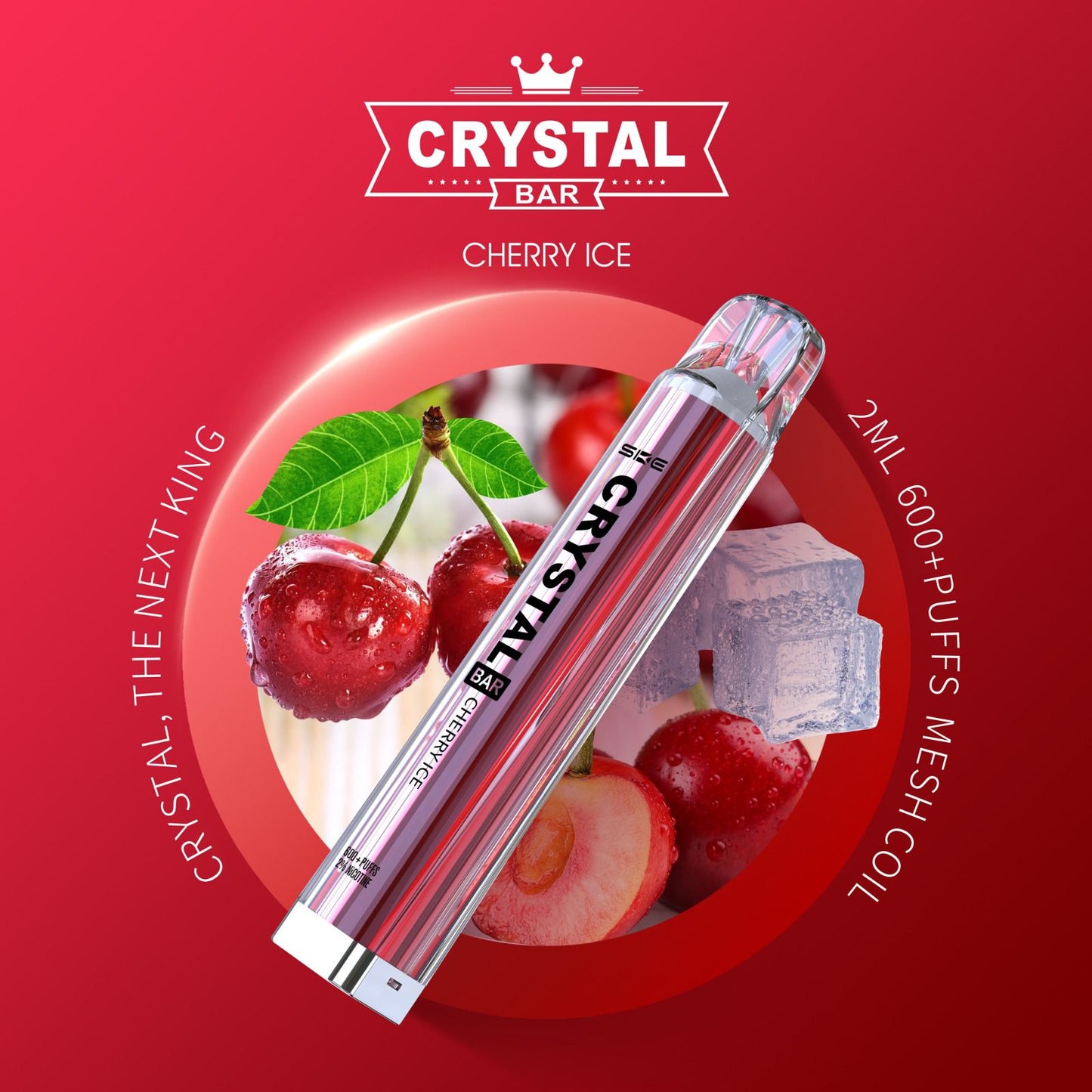 10 Stück Crystal Bar Cherry Ice 2% Nikotin